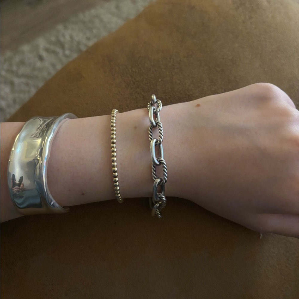Elegant Silver and Gold Bracelet Set
